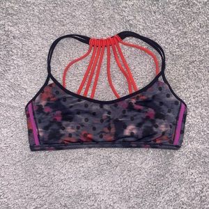 Lululemon Lighten Up BraWindy Blooms Regal Plum Multi/Naval Blue/Alarming Size 8